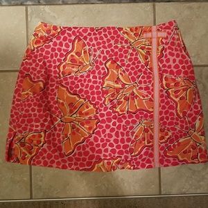 Lilly Pulitzer Orange Butterfly Print Skort